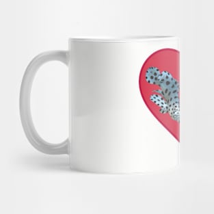 Cute motif of a fish | Small fish in a red heart | Mug